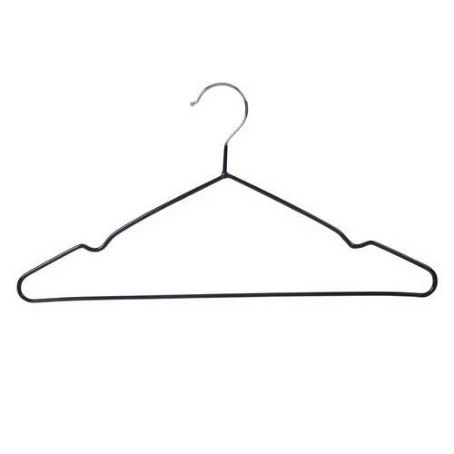  Вешалки-плечики для одежды, размер 48-50, металл, антискользящие, комплект 10 шт., черные, brabix premium, 608467 | Вешалки-плечики