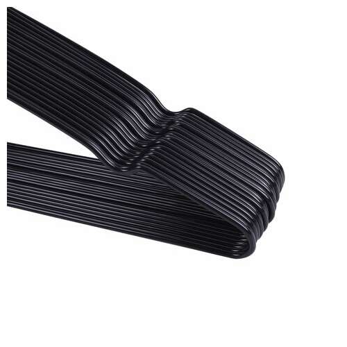  Вешалки-плечики для одежды, размер 48-50, металл, антискользящие, комплект 20 шт., черные, brabix premium, 608468 | Вешалки-плечики