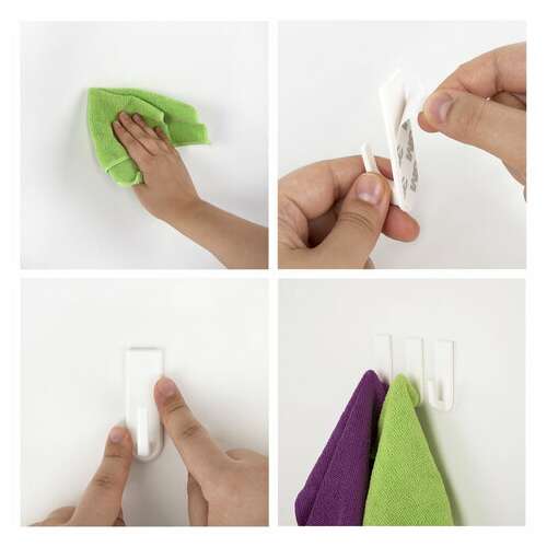  Крючки самоклеящиеся универсальные 6,6х2,1 см, комплект 6 шт., белые, laima home, 608793 | Крючки и держатели самоклеящиеся