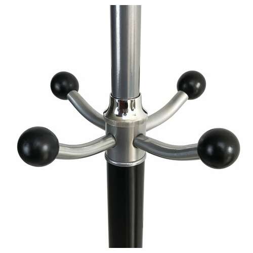  Вешалка-стойка brabix "cr-8342" на мраморном диске, металл, 5+4 крючка, цвет черный, 606439 | Вешалки-стойки