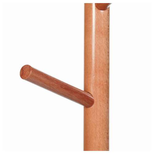  Вешалка-стойка brabix "cr-1906" на мраморном диске, металл черный/дерево бук, 6 крючков, 606441 | Вешалки-стойки