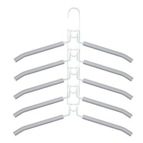  Вешалка-плечики трансформер 2 комплекта (10 плечиков) металл с покрытием, белые, brabix, 880786 | Вешалки-плечики