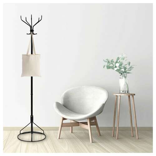  Вешалка-стойка "ажур-2", 1,89 м, основание 46 см, 5 крючков, металл, черная | Вешалки-стойки