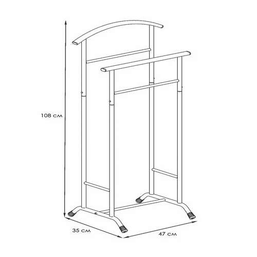  Вешалка-стойка костюмная "стиль-3", 1080х470х350 мм, металл, черная, внп 300 ч | Вешалки-стойки
