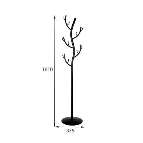  Вешалка-стойка "дерево", 1,81 м, диск 37,5 см, 15 крючков, металл, черная, внп 211 ч | Вешалки-стойки