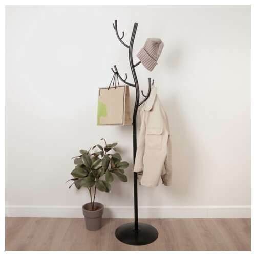  Вешалка-стойка "дерево", 1,81 м, диск 37,5 см, 15 крючков, металл, черная, внп 211 ч | Вешалки-стойки