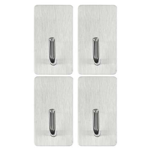  Крючки самоклеящиеся универсальные 2,5x4,5 см, комплект 4 шт., сталь, серебристые, laima home, 608788 | Крючки и держатели самоклеящиеся