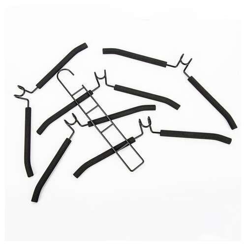  Вешалка-плечики трансформер, 5 плечиков, металл с покрытием, черные, brabix ultra, 607474 | Вешалки-плечики