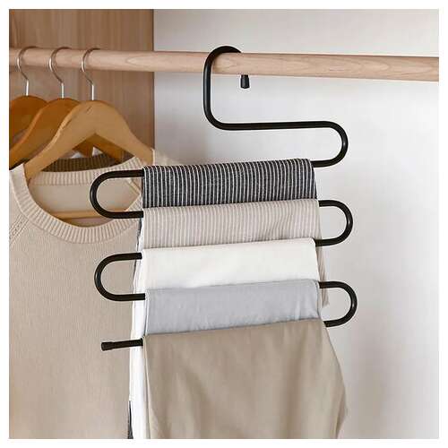  Вешалка для брюк и одежды "змейка", 5 секций, размер 34х36 см, белая, brabix, 608465 | Вешалки-плечики