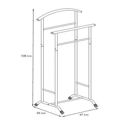  Вешалка-стойка костюмная "стиль-3", 1080х470х350 мм, металл, белая, внп 300 б | Вешалки-стойки