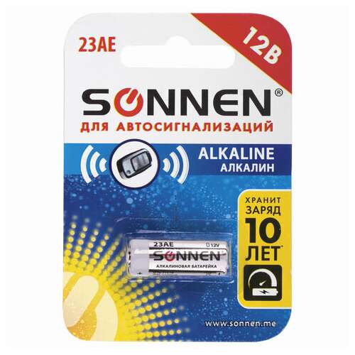  Батарейка sonnen alkaline, 23а (mn21), алкалиновая, для сигнализаций, 1 шт., в блистере, 451977 | Батарейки