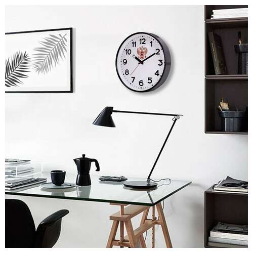  Часы настенные troykatime (troyka) 77770732, круг, белые, черная рамка, 30,5х30,5х4 см | Часы интерьерные