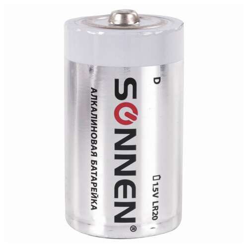  Батарейки комплект 2 шт, sonnen alkaline, d (lr20, 13а), алкалиновые, в блистере, 451091 | Батарейки