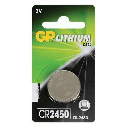  Батарейка gp lithium, cr2450, литиевая, 1 шт., в блистере, cr2450-2c1 | Батарейки