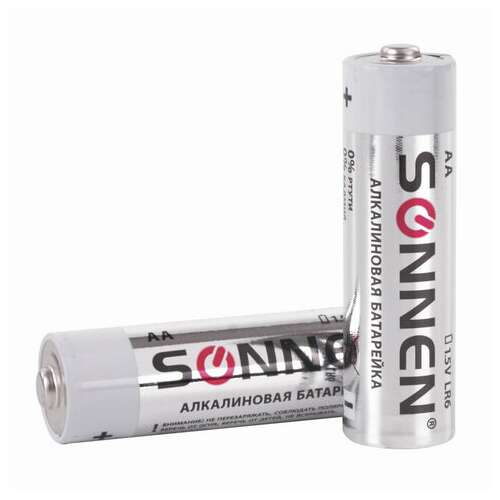  Батарейки комплект 4 шт., sonnen alkaline, аа (lr6, 15а), алкалиновые, пальчиковые, блистер, 451085 | Батарейки