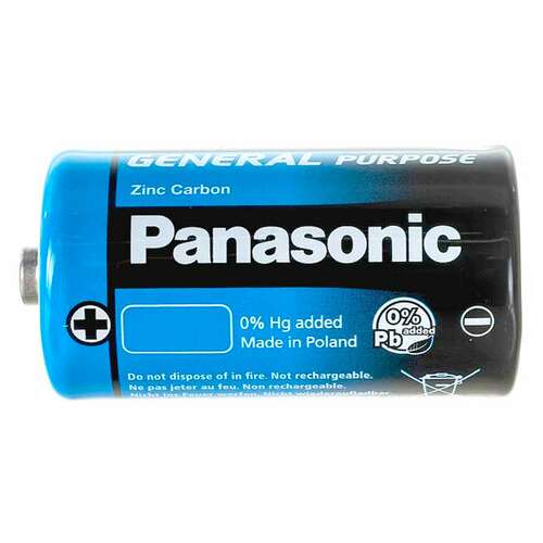  Батарейки комплект 2шт., panasonic d r20 (373), солевые, в пленке, 1.5 в | Батарейки