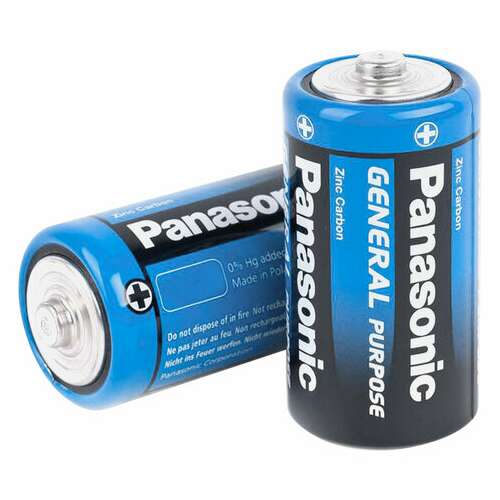  Батарейки комплект 2шт., panasonic d r20 (373), солевые, в пленке, 1.5 в | Батарейки