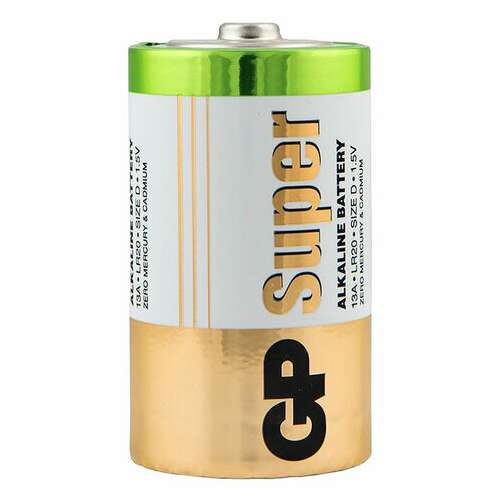  Батарейки gp super, d (lr20, 13а), алкалиновые, комплект 2 шт., блистер, 13a-2cr2 | Батарейки