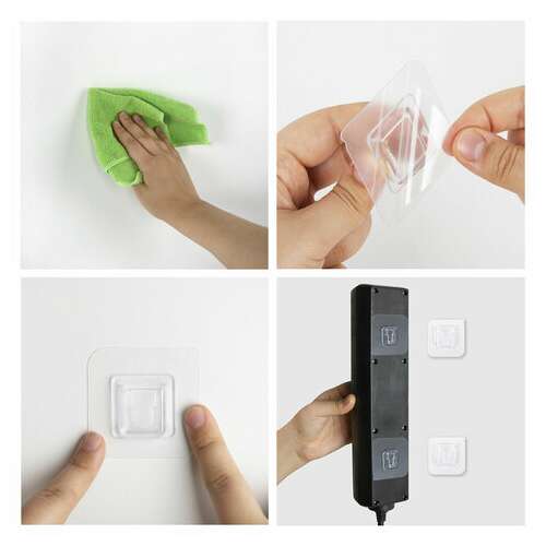  Крючки-кронштейны самоклеящиеся 6х6 см, комплект 10 шт., акриловый клей, laima home, 608794 | Крючки и держатели самоклеящиеся