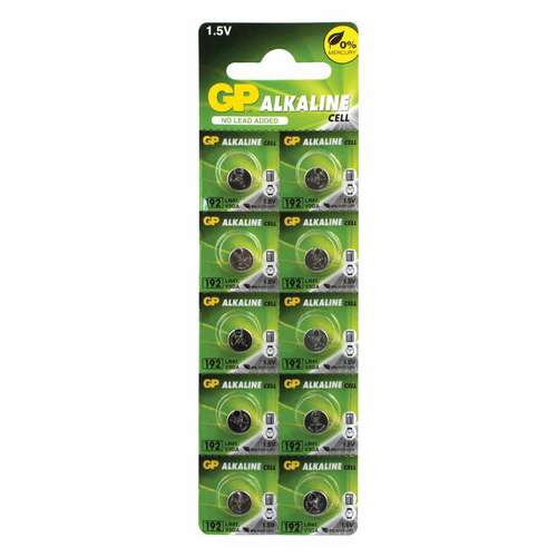  Батарейка gp alkaline 192 (g3, lr41), алкалиновая, 1 шт., в блистере (отрывной блок), 192-2cy, 4891199015533 | Батарейки