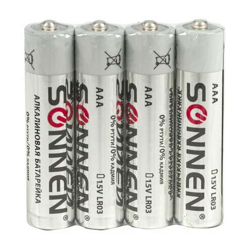 Батарейки комплект 24 шт, sonnen alkaline, ааа (lr03, 24а), алкалиновые, мизинчиковые, короб, 455096 | Батарейки