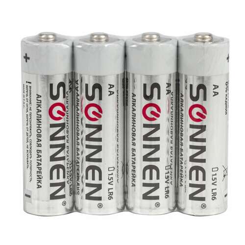  Батарейки комплект 24 шт., sonnen alkaline, аа(lr6, 15а), алкалиновые, пальчиковые, короб, 455095 | Батарейки