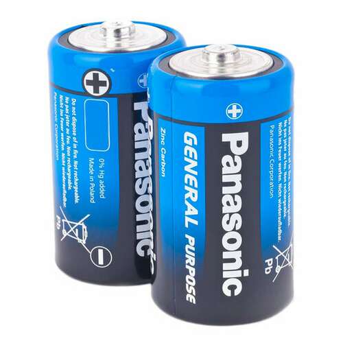  Батарейки комплект 2шт., panasonic d r20 (373), солевые, в пленке, 1.5 в | Батарейки