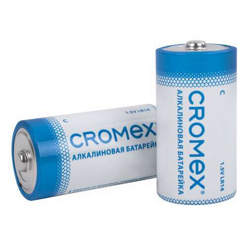  Батарейки алкалиновые комплект 4 шт., cromex alkaline, c (lr14, 14а), короб, 456455 | Батарейки