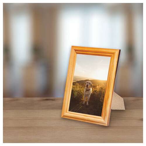  Рамка 10х15 см, дерево, багет 18 мм, brauberg "hit", канадская сосна, стекло, подставка, 390019 | Рамки для дипломов, сертификатов, грамот, фотографий