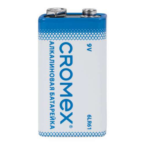  Батарейки алкалиновые комплект 4 шт., cromex alkaline, крона 9v (6lr61, 6lf22, 1604a), короб, 456453 | Батарейки
