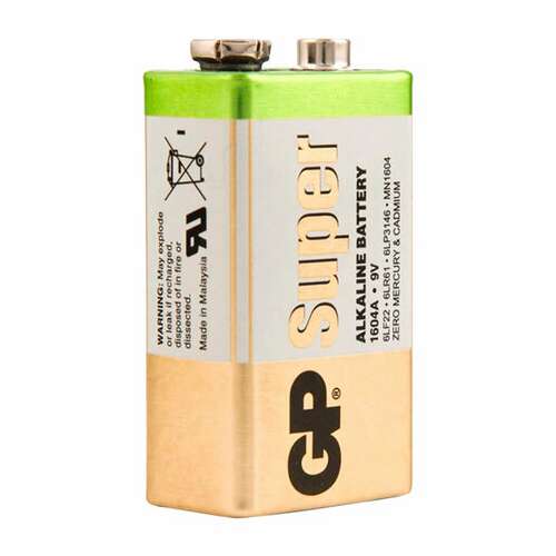  Батарейка gp super, крона (6lr61, 6lf22, 1604a), алкалиновая, 1 шт., в пленке, 1604a-5s1 | Батарейки