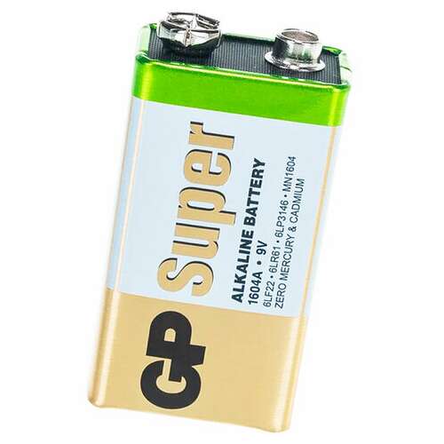  Батарейка gp super, крона (6lr61, 6lf22, 1604a), алкалиновая, 1 шт., в пленке, 1604a-5s1 | Батарейки