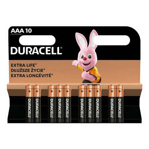  Батарейки комплект 10 шт., duracell basic оригинал, aaa (lr03, 24а), алкалиновые, мизинчиковые | Батарейки