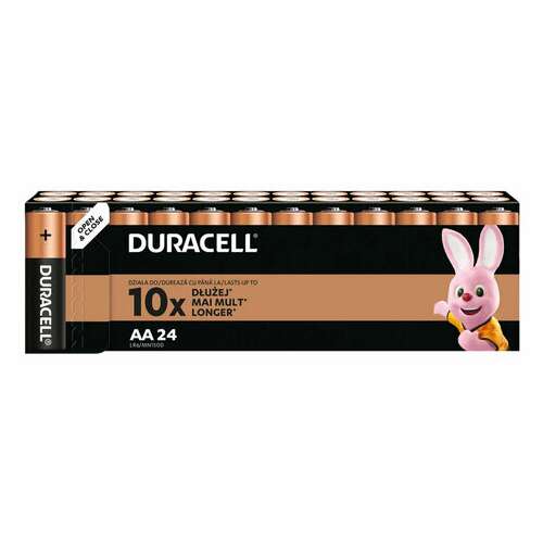  Батарейки комплект 24 шт., duracell basic оригинал, аа (lr6, 15а), алкалиновые, пальчиковые, б0064986 | Батарейки