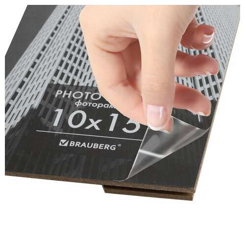  Рамка 10х15 см небьющаяся, багет 14 мм, пластик, brauberg "original", черная, 391227 | Рамки для дипломов, сертификатов, грамот, фотографий