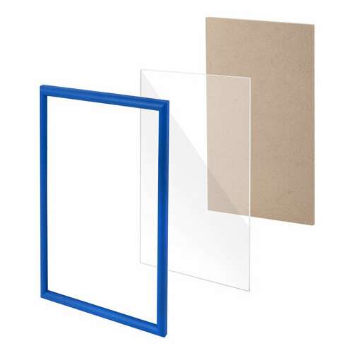  Рамка 21х30 см, пластик, багет 12 мм, brauberg "hit2", синяя, стекло, 390943 | Рамки для дипломов, сертификатов, грамот, фотографий