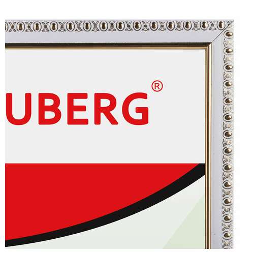  Рамка 21х30 см, пластик, багет 16 мм, brauberg hit5, белая с двойной позолотой, стекло, 391077 | Рамки для дипломов, сертификатов, грамот, фотографий