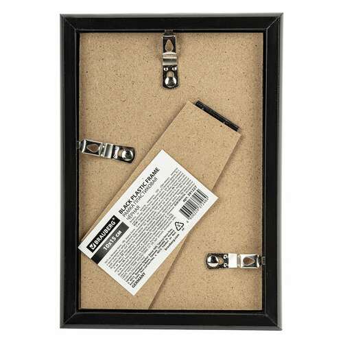  Рамка 10х15 см небьющаяся, багет 14 мм, пластик, brauberg "original", черная, 391227 | Рамки для дипломов, сертификатов, грамот, фотографий