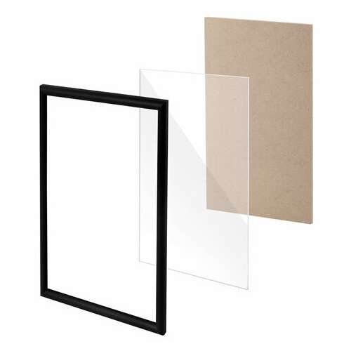  Рамка 21х30 см, пластик, багет 12 мм, brauberg "hit2", черная, стекло, 390947 | Рамки для дипломов, сертификатов, грамот, фотографий
