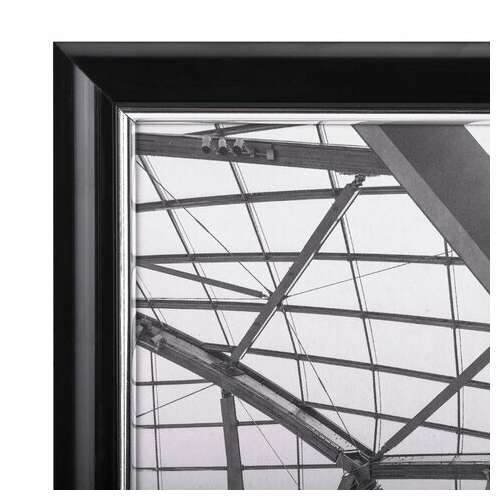  Рамка 10х15 см небьющаяся, багет 14,6 мм, пластик, brauberg "original line", черная/серебро, 391233 | Рамки для дипломов, сертификатов, грамот, фотографий