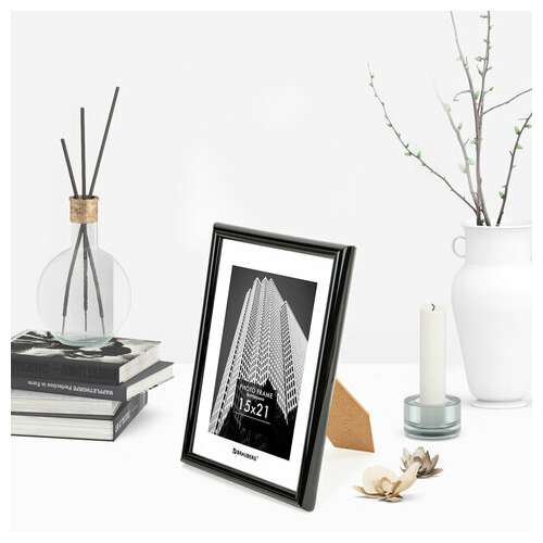 Рамка 15х21 см небьющаяся, багет 14 мм, пластик, brauberg "original", черная, 391228  Рамка 15х21 см небьющаяся, багет 14 мм, пластик, brauberg "original", черная, 391228 | Рамки для дипломов, сертификатов, грамот, фотографий