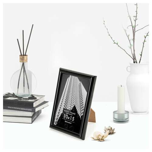  Рамка 10х15 см небьющаяся, багет 14 мм, пластик, brauberg "original", черная, 391227 | Рамки для дипломов, сертификатов, грамот, фотографий