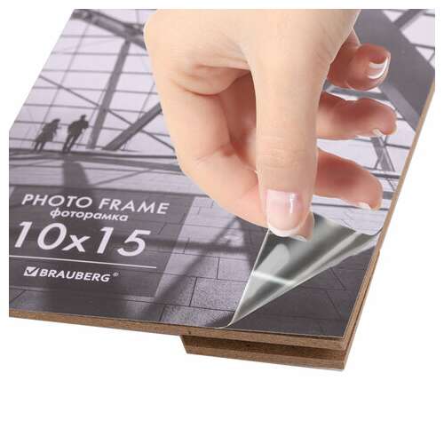  Рамка 10х15 см небьющаяся, багет 14,6 мм, пластик, brauberg "original line", белая/золото, 391235 | Рамки для дипломов, сертификатов, грамот, фотографий