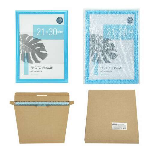  Рамка 21х30 см небьющаяся, багет 17,5 мм, пластик, brauberg "colorful", голубая, 391238 | Рамки для дипломов, сертификатов, грамот, фотографий