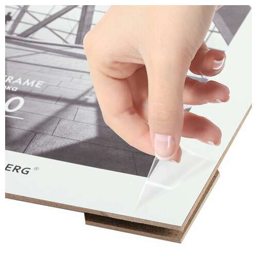  Рамка 21х30 см небьющаяся, багет 14,6 мм, пластик, brauberg "original line", белая/золото, 391236 | Рамки для дипломов, сертификатов, грамот, фотографий