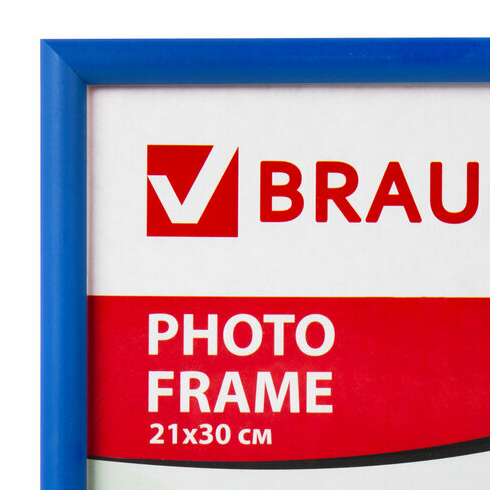  Рамка 21х30 см, пластик, багет 12 мм, brauberg "hit2", синяя, стекло, 390943 | Рамки для дипломов, сертификатов, грамот, фотографий