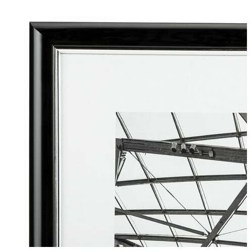  Рамка 21х30 см небьющаяся, багет 14,6 мм, пластик, brauberg "original line", черная/серебро, 391234 | Рамки для дипломов, сертификатов, грамот, фотографий