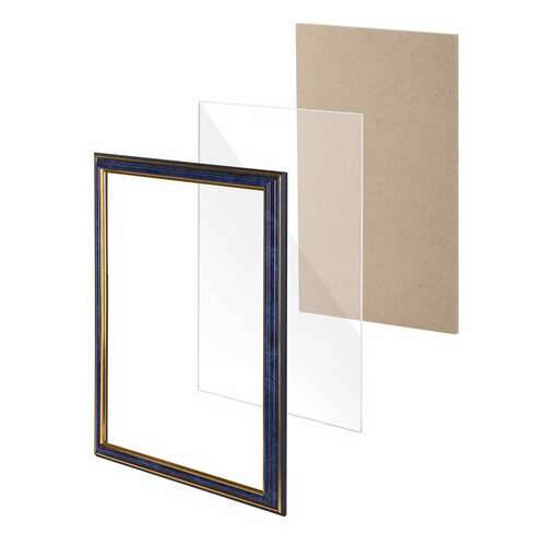  Рамка 21х30 см, пластик, багет 20 мм, brauberg "hit3", синий мрамор с двойной позолотой, стекло, 390988 | Рамки для дипломов, сертификатов, грамот, фотографий