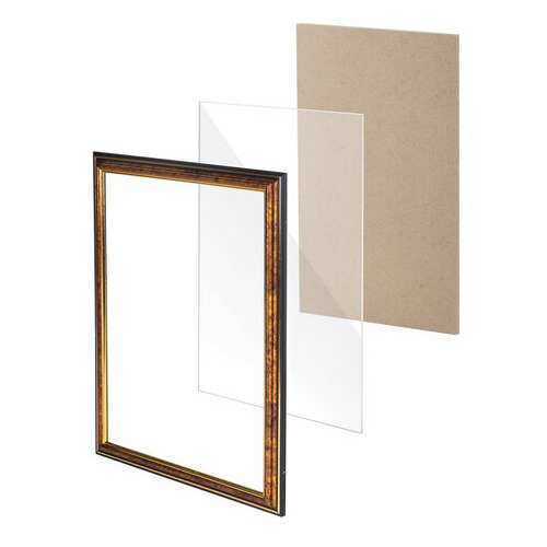  Рамка 21х30 см, пластик, багет 20 мм, brauberg "hit3", бронза с двойной позолотой, стекло, 390989 | Рамки для дипломов, сертификатов, грамот, фотографий