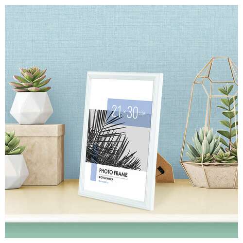  Рамка 21х30 см небьющаяся, багет 17,5 мм, пластик, brauberg "colorful", белая, 391241 | Рамки для дипломов, сертификатов, грамот, фотографий